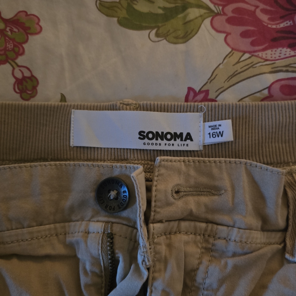 Sonoma Navy & Tan Cropped Pants LOT Of 2 - Picture 8 of 9